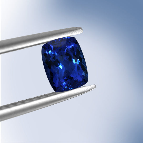 27.04ct Cushion GIA Certified AAAA Tanzanite Gemstone 20.57 x 16.03 x 10.59 mm