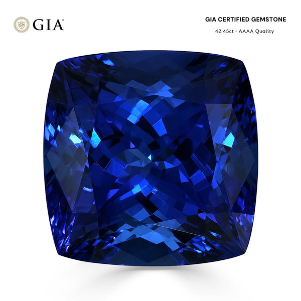 34.14ct Cushion GIA Certified AAAA Tanzanite Gemstone 18.72 x 18.66 x 13.31 mm