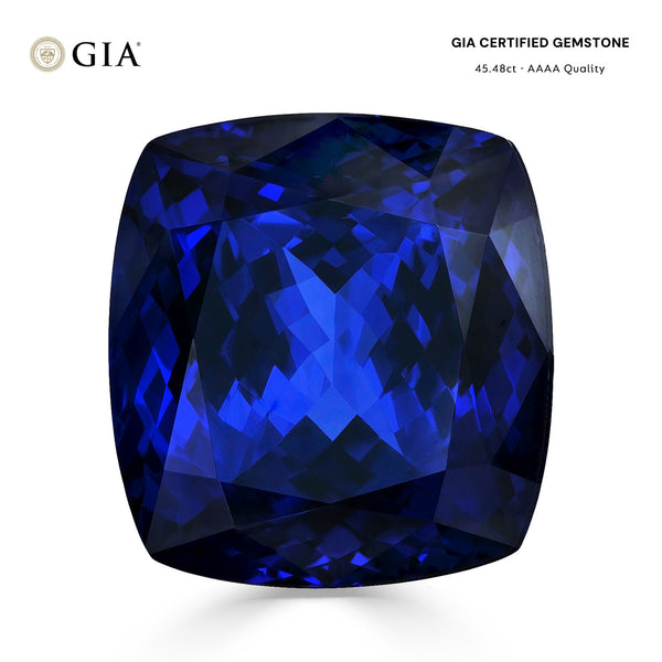 45.48ct Cushion GIA Certified AAAA Tanzanite Gemstone 21.82 x 20.30 x 13.19 mm