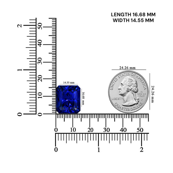 26.07ct Emerald Cut GIA Certified AAAA Tanzanite Gemstone 16.68 x 14.55 x 12.32 mm