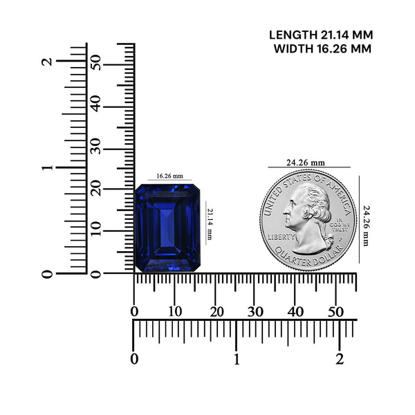 42.45ct Emerald Cut GIA Certified AAAA Tanzanite Gemstone 21.14 x 16.26 x 13.06 mm