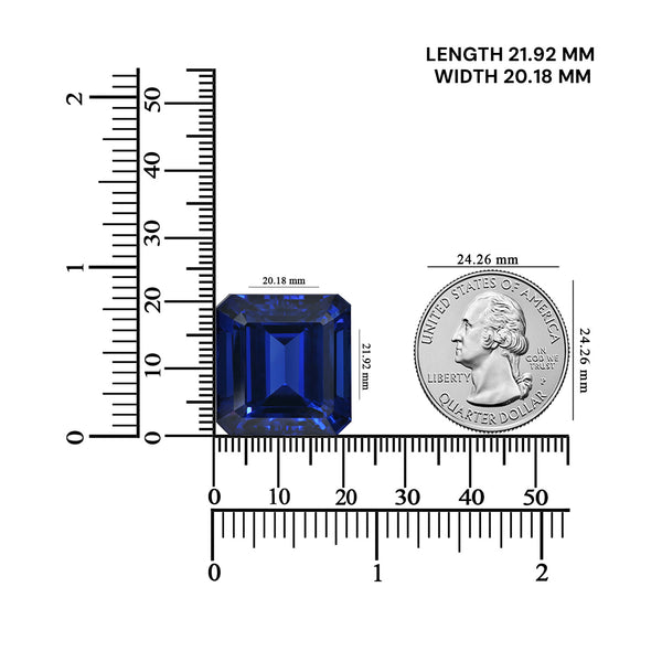 53.73ct Emerald Cut GIA Certified AAAA Tanzanite Gemstone 21.92 x 20.18 x 13.71 mm