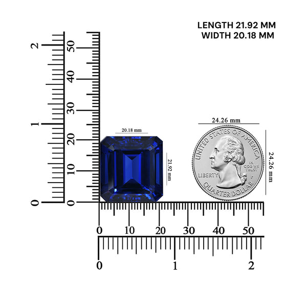 53.73ct Emerald Cut GIA Certified AAAA Tanzanite Gemstone 21.92 x 20.18 x 13.71 mm