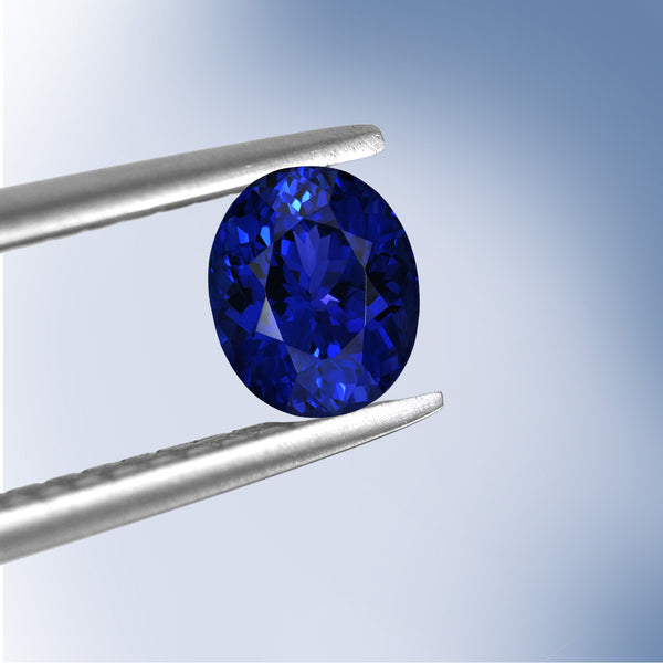 27.38ct Oval GIA Certified AAAA Tanzanite Gemstone 19.47 x 17.00 x 12.44 mm