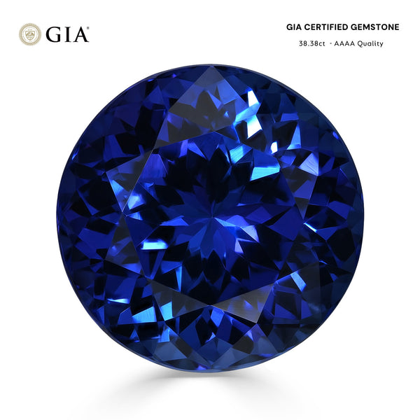 38.38ct Round GIA Certified AAAA Tanzanite Gemstone 19.89 x 19.98 x 14.23 mm