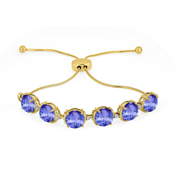 13.2ct Round Tanzanite Bracelet with 6.66 cttw Diamond