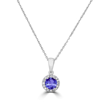 Tanzanite Heart Shape With Diamonds Pendant - 18 For Sale on 1stDibs