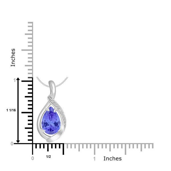 2.9ct Pear Tanzanite Pendant with 0.05 cttw Diamond