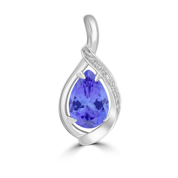 Pendant Only 10K White Gold Natural Tanzanite and Diamond Pendant purchases