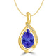 2.9ct Pear Tanzanite Pendant with 0.05 cttw Diamond