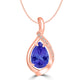 2.9ct Pear Tanzanite Pendant with 0.05 cttw Diamond