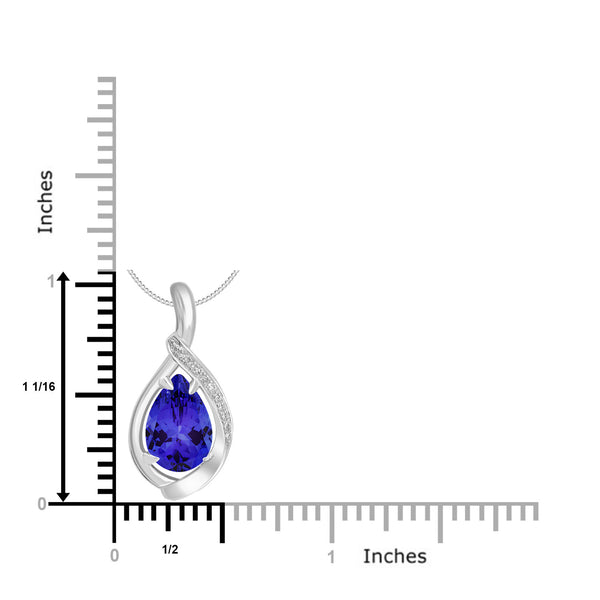 2.9ct Pear Tanzanite Pendant with 0.05 cttw Diamond