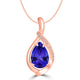 2.9ct Pear Tanzanite Pendant with 0.05 cttw Diamond