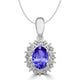 0.76ct Oval Tanzanite Pendant with 0.13 cttw Diamond