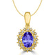 0.76ct Oval Tanzanite Pendant with 0.13 cttw Diamond