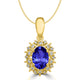 0.76ct Oval Tanzanite Pendant with 0.13 cttw Diamond