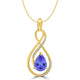 2.6ct Pear Tanzanite Pendant with 0.17 cttw Diamond