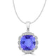 4.7ct Cushion Tanzanite Pendant with 0.12 cttw Diamond