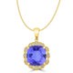 4.7ct Cushion Tanzanite Pendant with 0.12 cttw Diamond