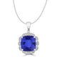 4.7ct Cushion Tanzanite Pendant with 0.12 cttw Diamond