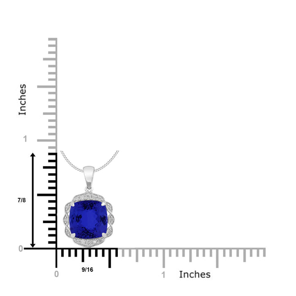 4.7ct Cushion Tanzanite Pendant with 0.12 cttw Diamond