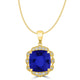 4.7ct Cushion Tanzanite Pendant with 0.12 cttw Diamond