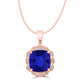 4.7ct Cushion Tanzanite Pendant with 0.12 cttw Diamond