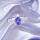 1.15ct Pear Shape Tanzanite Rings with 0.26 cttw Diamond