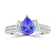 1.15ct Pear Shape Tanzanite Rings with 0.26 cttw Diamond