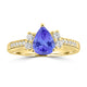 1.15ct Pear Shape Tanzanite Rings with 0.26 cttw Diamond