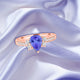 1.15ct Pear Shape Tanzanite Ring with 0.26 cttw Diamond