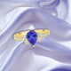 1.15ct Pear Shape Tanzanite Rings with 0.26 cttw Diamond