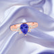 1.15ct Pear Shape Tanzanite Ring with 0.26 cttw Diamond