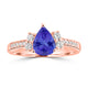 1.15ct Pear Shape Tanzanite Rings with 0.26 cttw Diamond