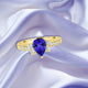 1.15ct Pear Shape Tanzanite Ring with 0.26 cttw Diamond