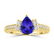 1.15ct Pear Shape Tanzanite Ring with 0.26 cttw Diamond