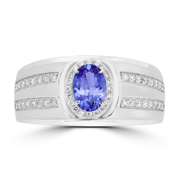 0.76ct Oval Tanzanite Ring with 0.31 cttw Diamond