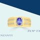 0.76ct Oval Tanzanite Ring with 0.31 cttw Diamond