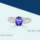 1.2ct Oval Tanzanite Ring with 0.3 cttw Diamond