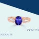 1.2ct Oval Tanzanite Ring with 0.3 cttw Diamond