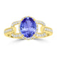 1.2ct Oval Tanzanite Ring with 0.4 cttw Diamond