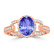 1.2ct Oval Tanzanite Ring with 0.4 cttw Diamond