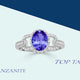 1.2ct Oval Tanzanite Ring with 0.4 cttw Diamond