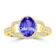 1.2ct Oval Tanzanite Ring with 0.4 cttw Diamond