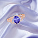 1.2ct Oval Tanzanite Ring with 0.4 cttw Diamond