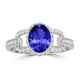 1.2ct Oval Tanzanite Ring with 0.4 cttw Diamond