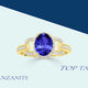 1.2ct Oval Tanzanite Ring with 0.4 cttw Diamond