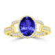 1.2ct Oval Tanzanite Ring with 0.4 cttw Diamond