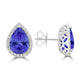 7ct Pear Shape Tanzanite Earring with 0.54 cttw Diamond