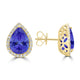 7ct Pear Shape Tanzanite Earring with 0.54 cttw Diamond